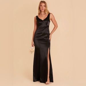 Birdey Grey black satin Gloria dress